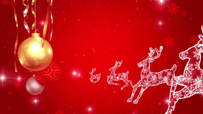 2025圣诞晚会鹿奔跑欢快氛围视频