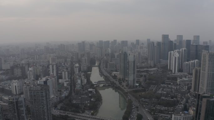 4K-log成都锦江成都航拍大景