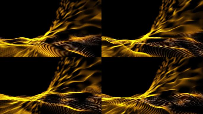 金色大气粒子背景透明通道素材