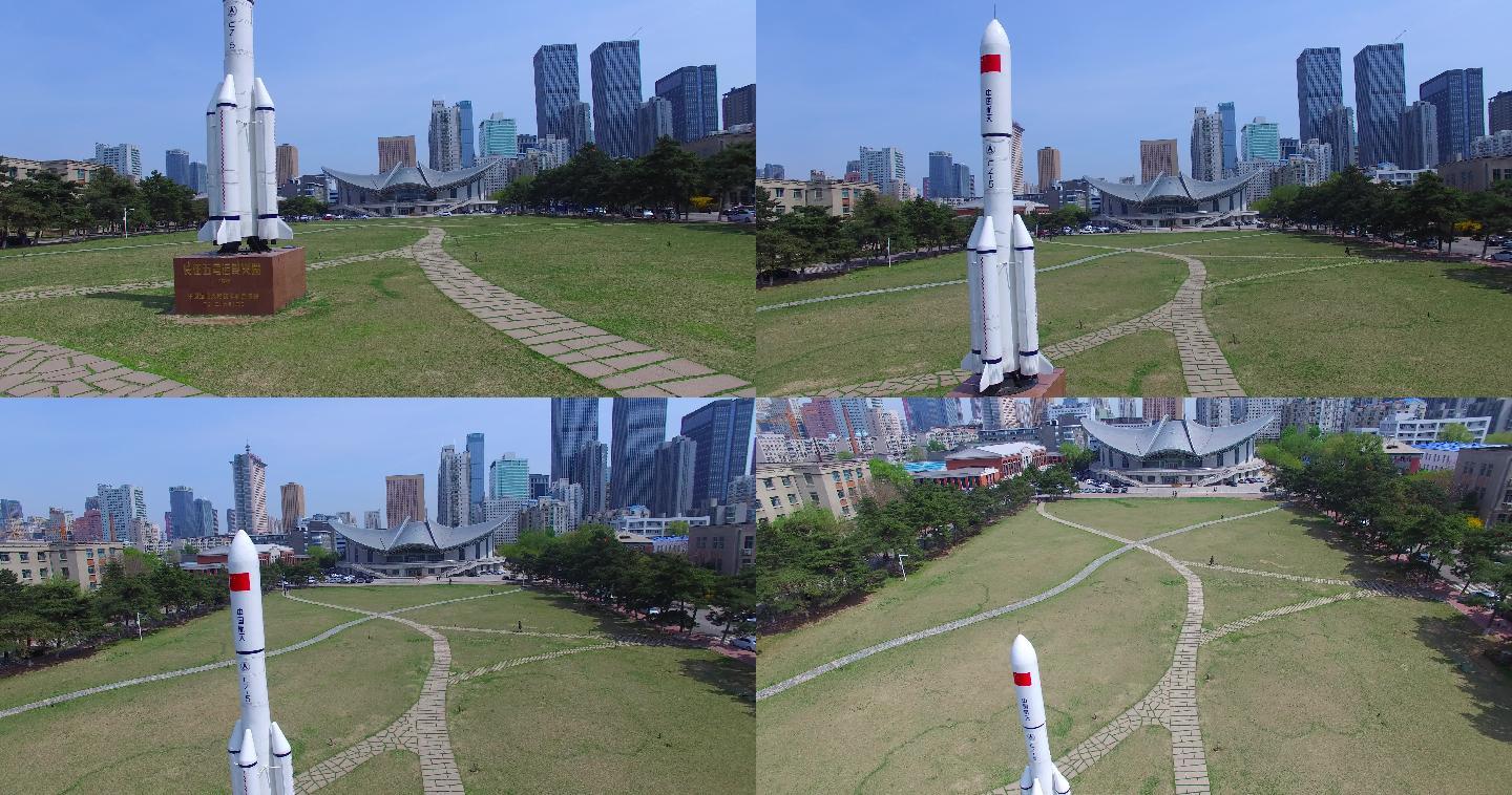 火箭航拍航空航天城市中国火箭航模