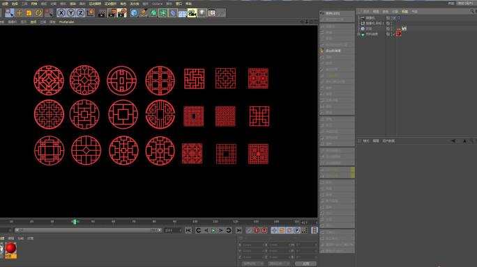 新年窗花造型元素C4D模型