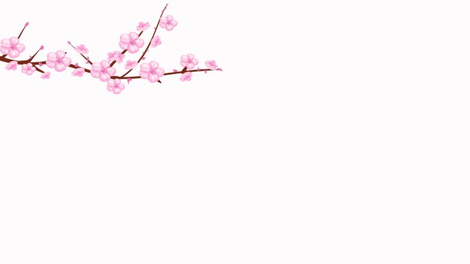 粉色桃花树枝视频带通道