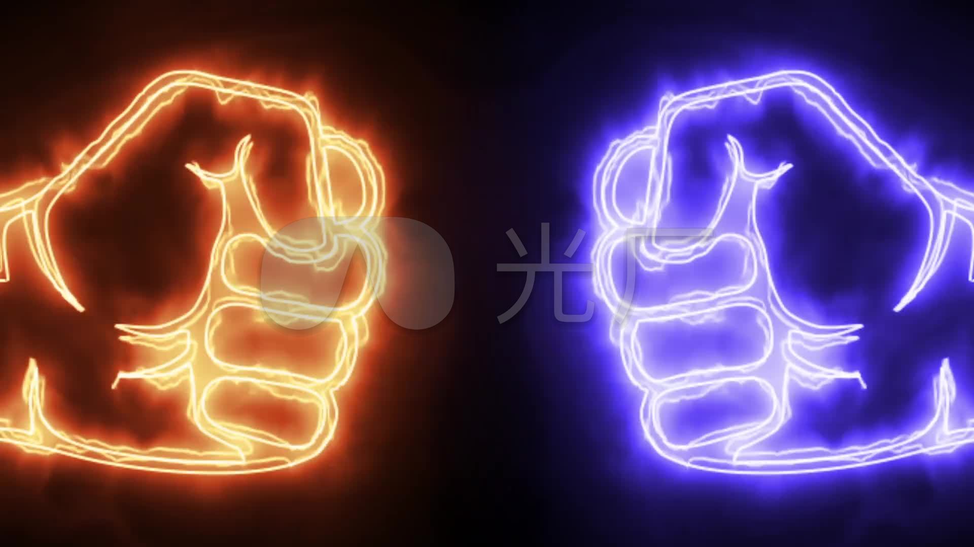 火焰拳头1v1对决比赛擂台背景_1920x1080_高清视频素材下载(编号