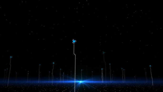 蓝色粒子生长星空穿梭节目背景