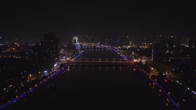 4K-log德阳城市夜景航拍