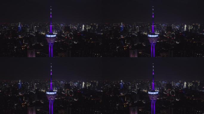 4K-log成都夜景航拍339天府塔航拍