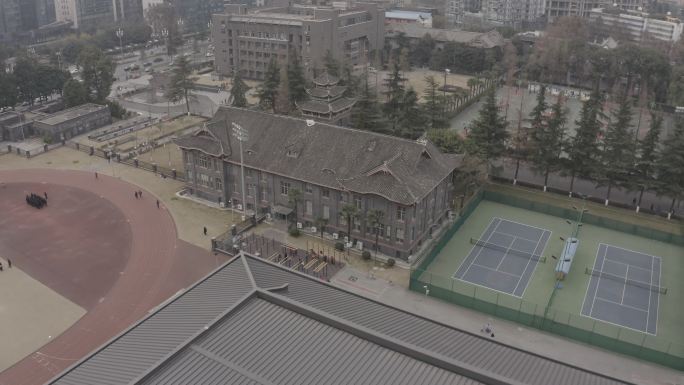 4K-log四川大学华西校区航拍