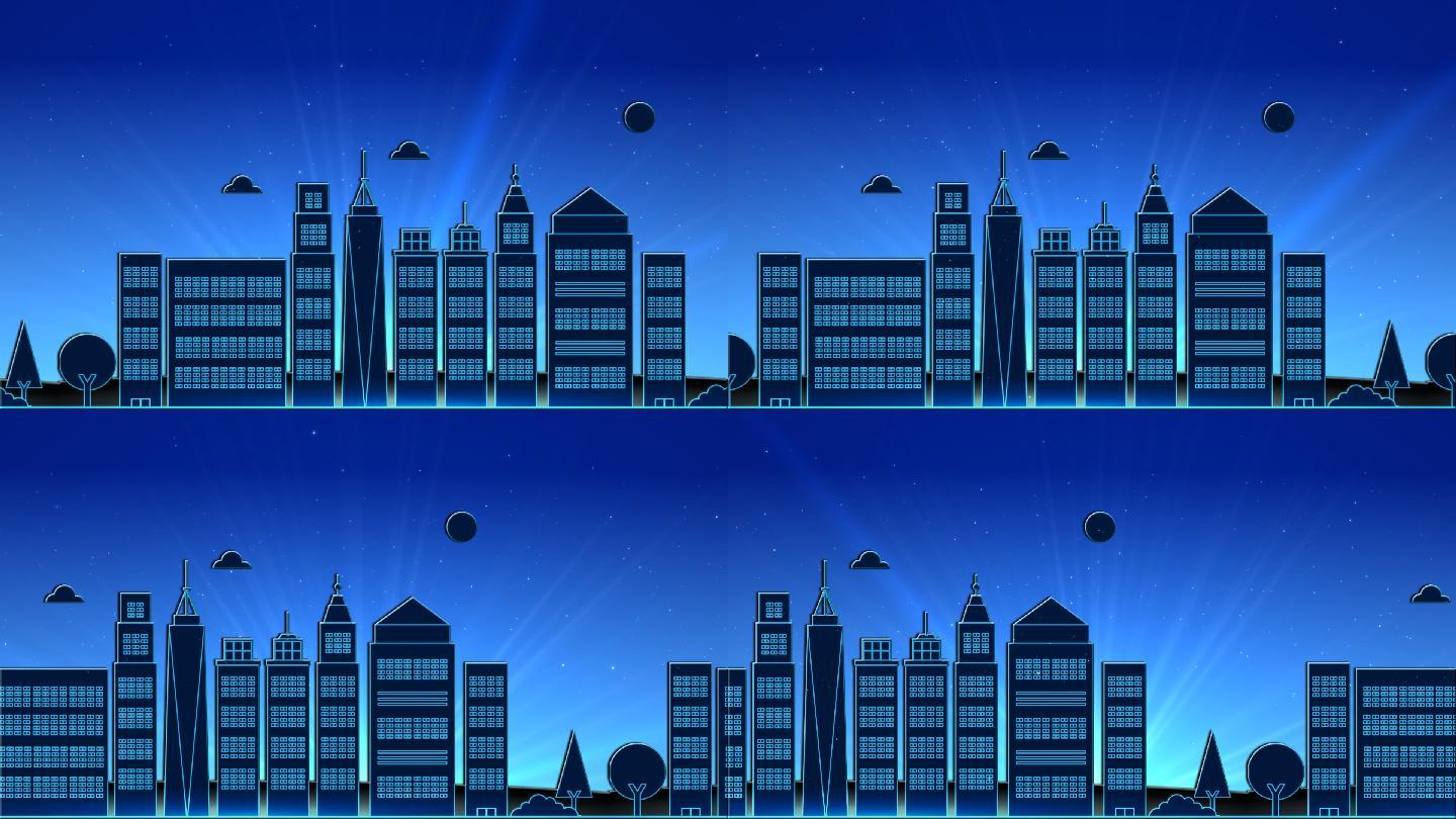 LED卡通儿童虚拟城市动画