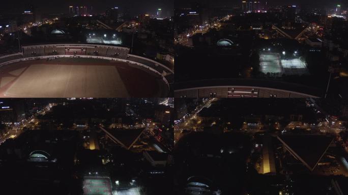4K-log德阳体育公园夜景航拍