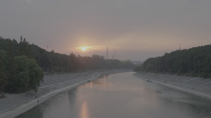 南京雨花台铁心桥夕阳