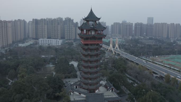 4K-log成都塔子山九天塔航拍