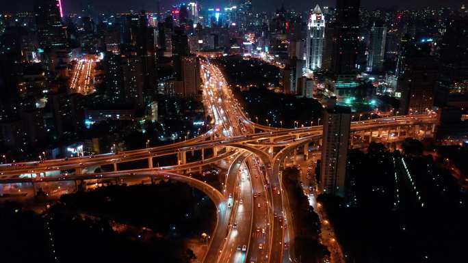 4K航拍上海延安高架