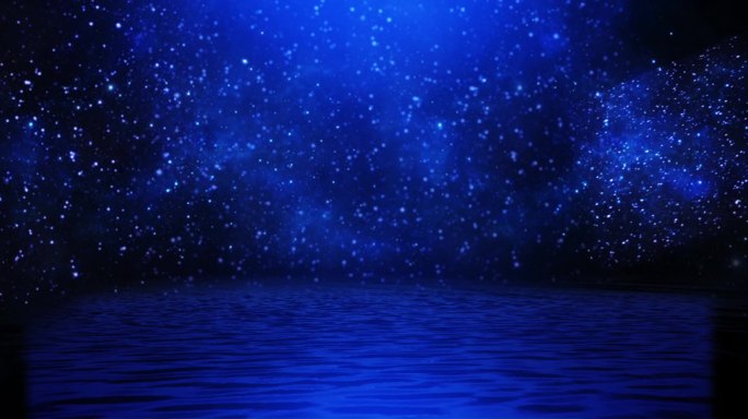 蓝色星空水面背景
