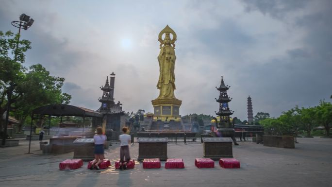 莲花山观音像延时摄影