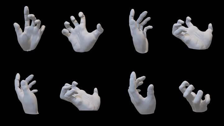 手部动作石膏像3D模型