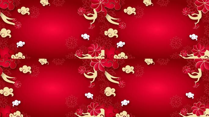 喜庆春节剪纸背景