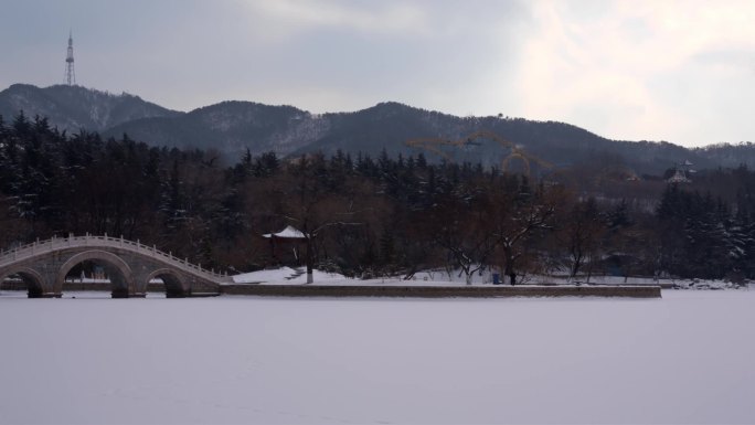 烟台冬日雪后的美景