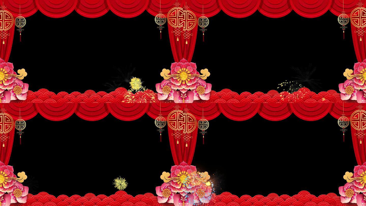 元宵春节拜年祝福边框透明通道带音乐