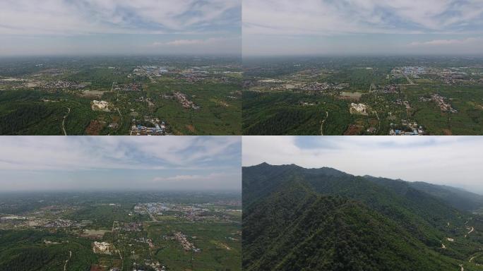 陕西秦岭大山平原航拍