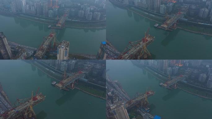 4K-log重庆曾家岩嘉陵江大桥航拍