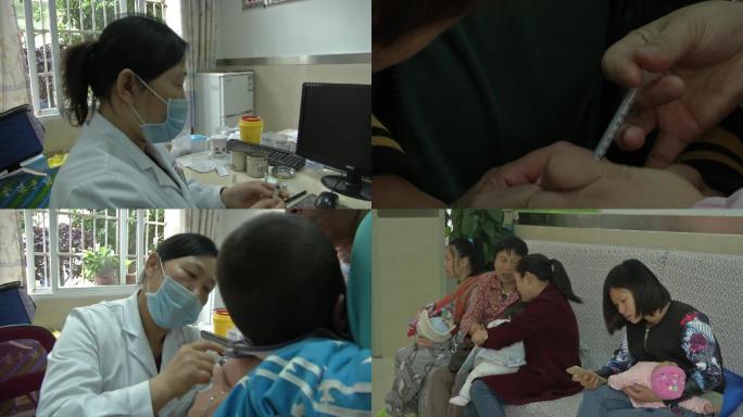 婴儿打预防针疫苗接种
