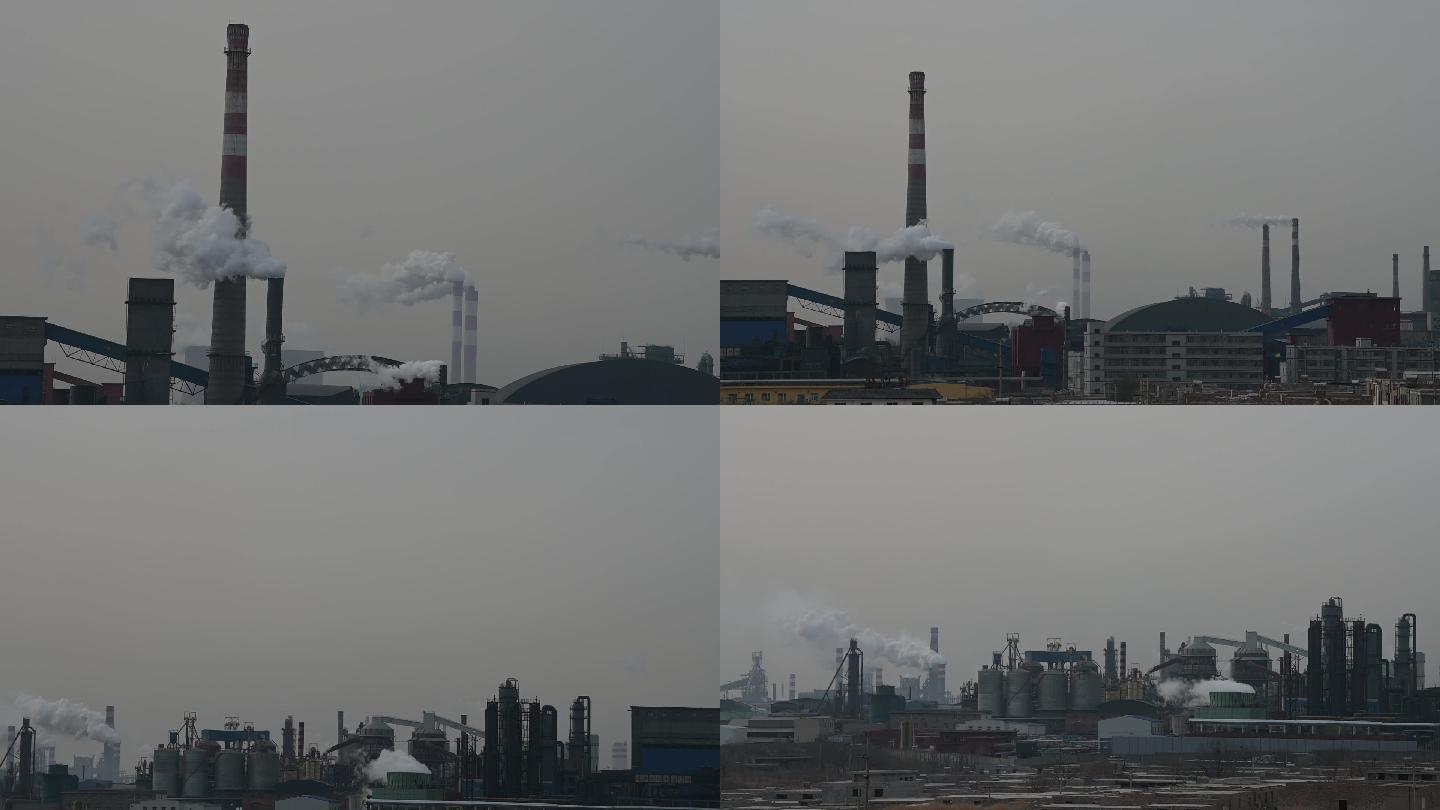 雾霾天气工业污染视频