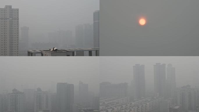雾霾天气城市景色3