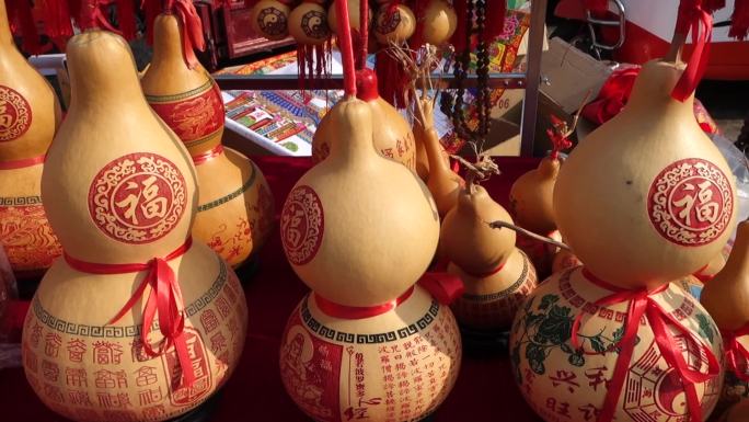 春节庙会工艺品手绘葫芦