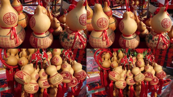 春节庙会工艺品手绘葫芦