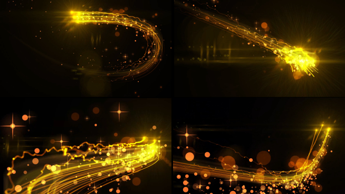 4款金色粒子光线带透明通道