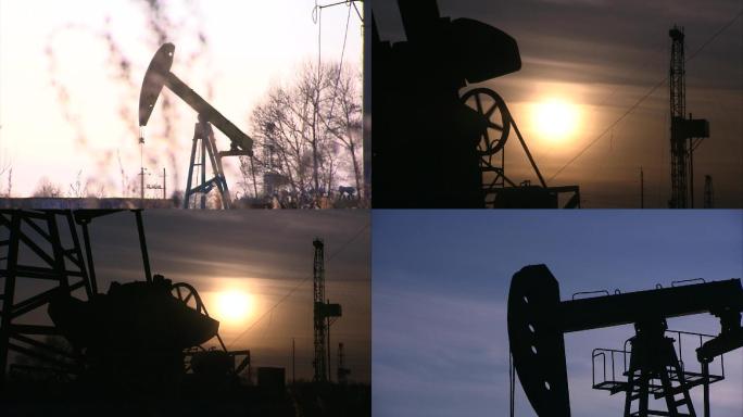 磕头机石油工人工作实拍视频素材