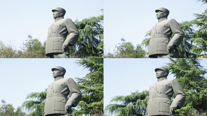 西安革命公园杨虎城将军雕像移动延时视频