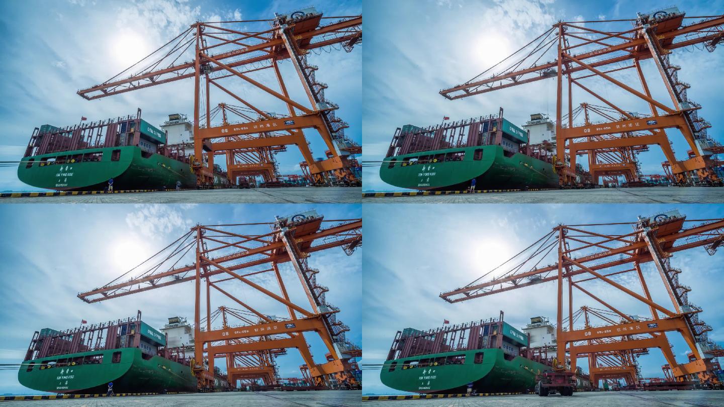 广西北部湾港钦州港港口轮船装卸延时
