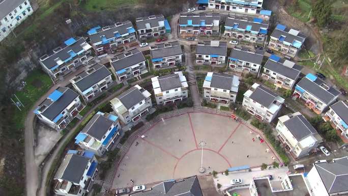 城市别墅建筑俯拍高空4K视频
