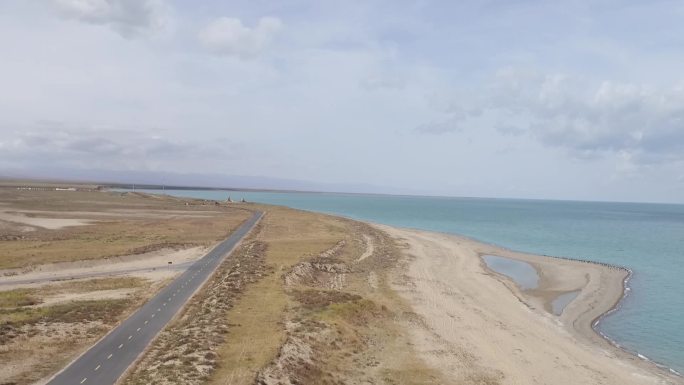 青海湖二郎剑景区航拍实拍