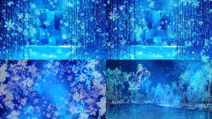 蓝色梦幻雪花冰凌