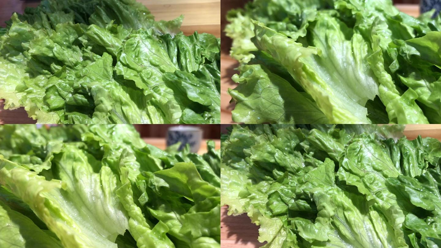 实拍蔬菜生菜叶子烤肉卷菜