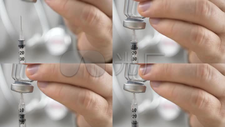 注射器吸药水打针