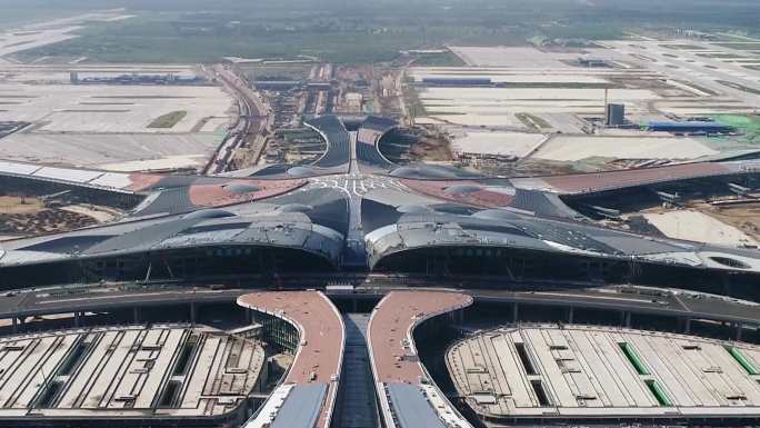 航拍北京大兴新机场4K原素材视频