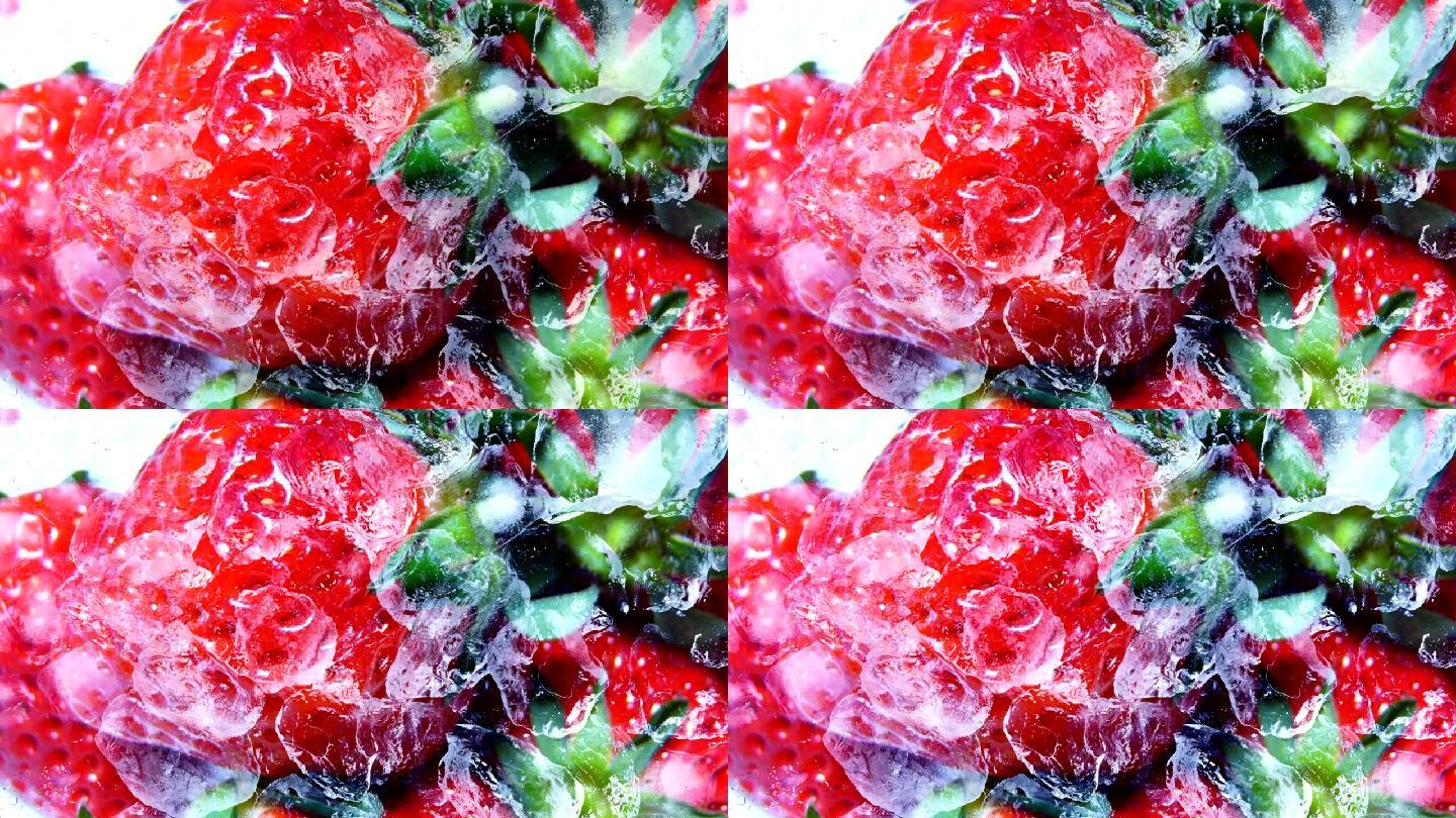 草莓冰冻过程视频
