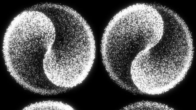 白色太极旋转粒子