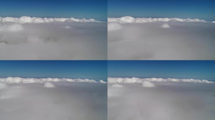 飞机云彩俯视云彩云奔腾