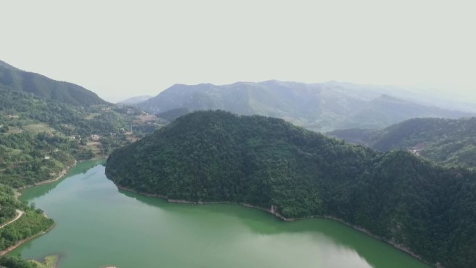 陕西商洛二龙山水库和广场