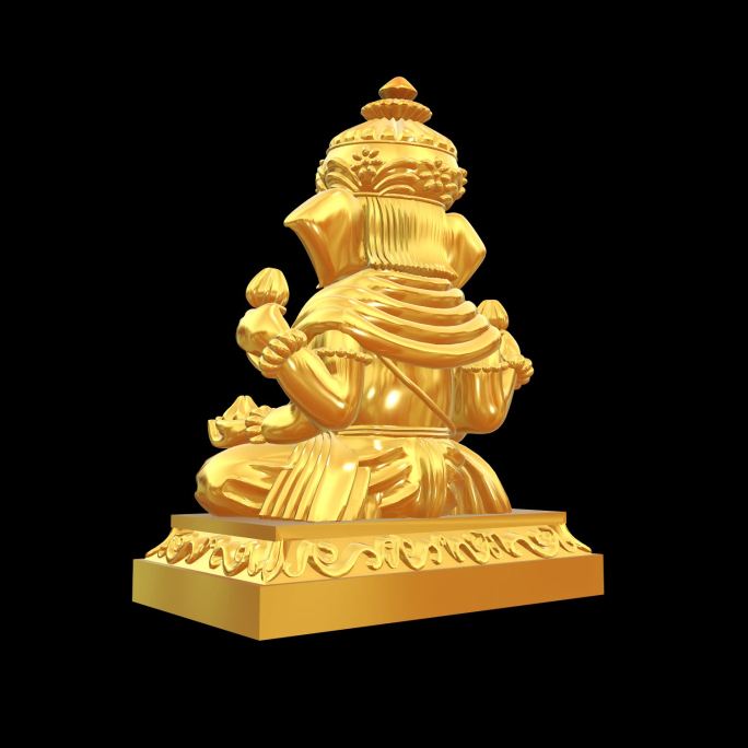 印度象神鎏金立体雕像