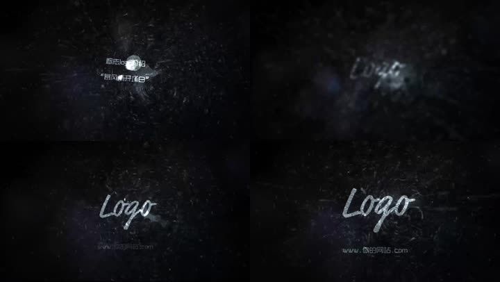 PR模板暴雨闪电logo开场