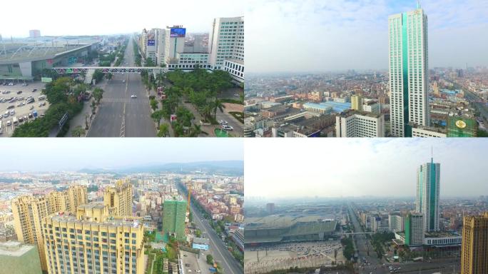 中国广东东莞厚街航拍城市风光原创视频
