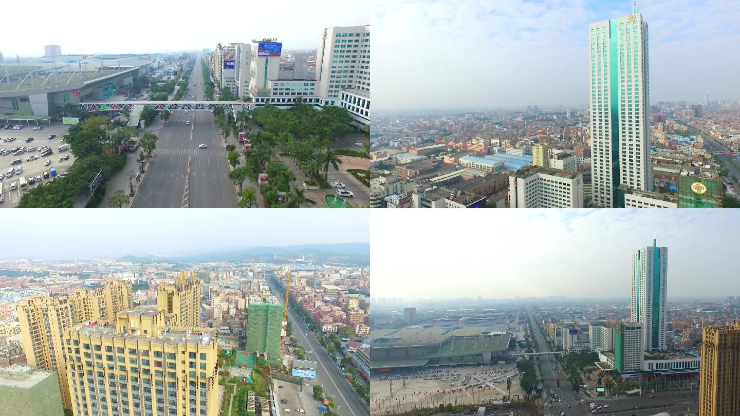 中国广东东莞厚街航拍城市风光原创视频