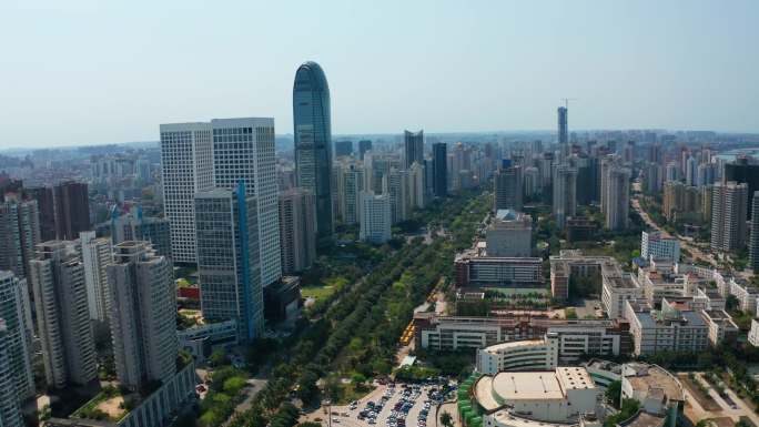 鸟瞰海口地标建筑