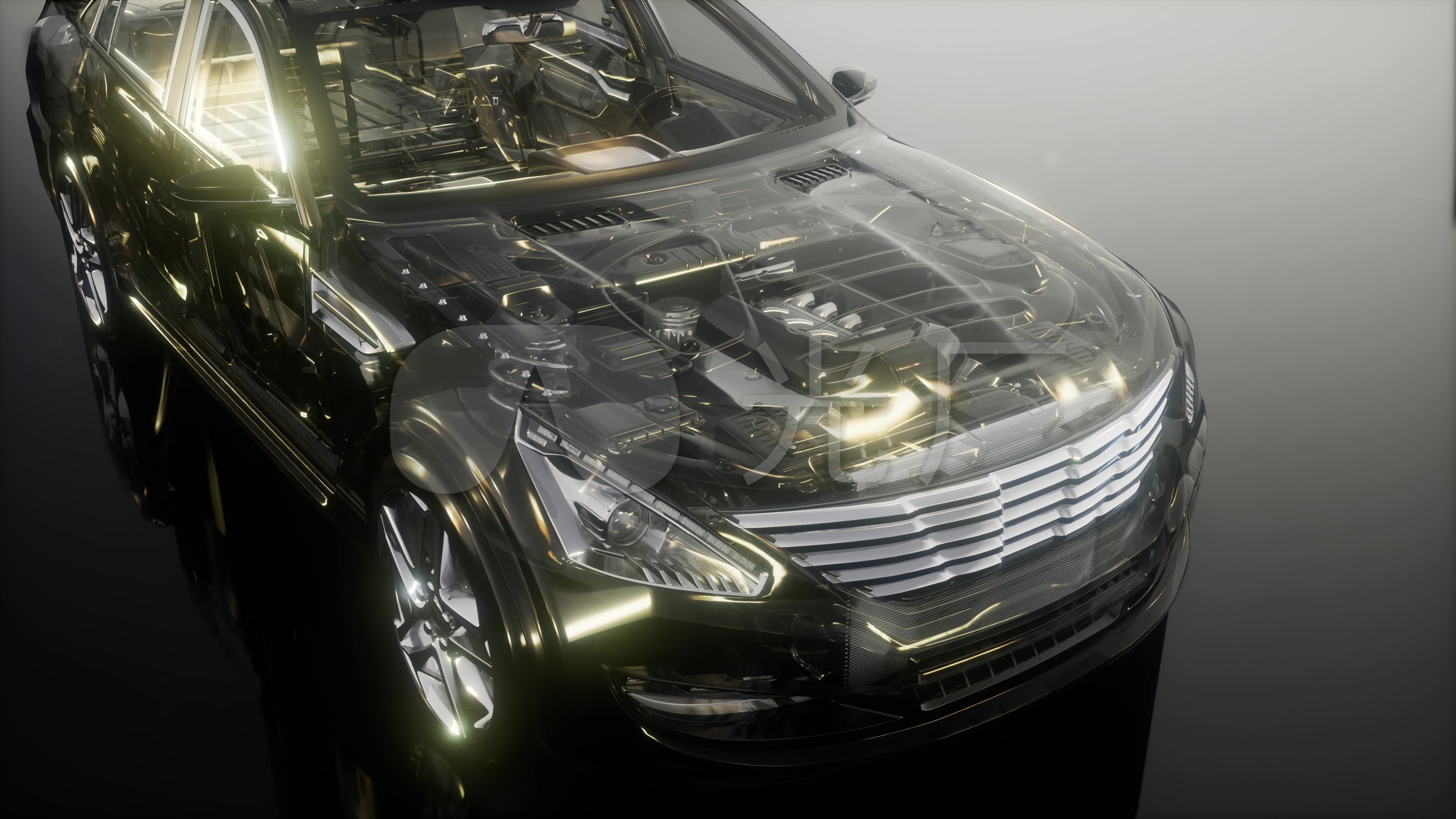 汽车三维透视3d动画