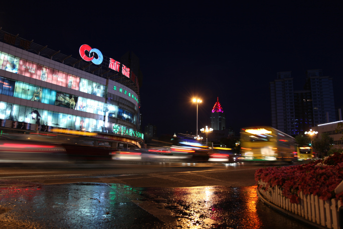 城市车流夜景延时